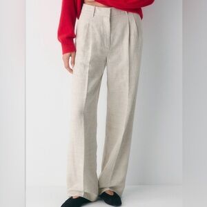 Aritzia Wilfred Effortless Pant CruiseLinen Natural Ecru Size 8